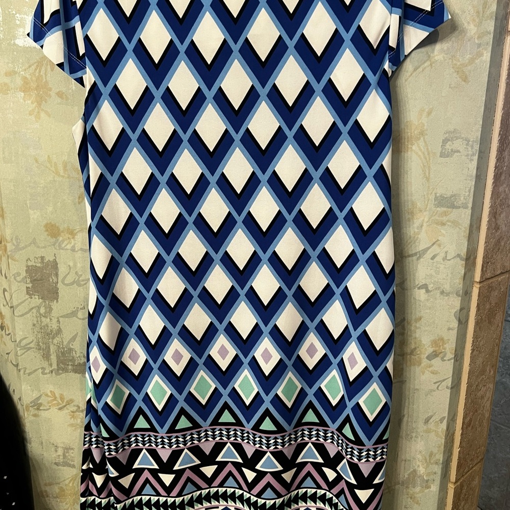 Jessica Howard Blue Sheath Dress with Dolman Sleeves